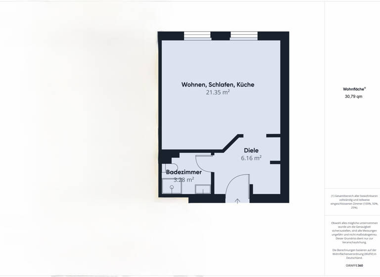 Wohnung zum Kauf 160.000 € 1 Zimmer 30,8 m²<br/>Wohnfläche 1.<br/>Geschoss Hirschaid Hirschaid 96114