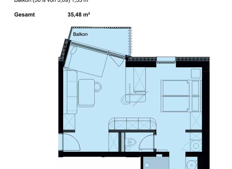Studio zum Kauf provisionsfrei als Kapitalanlage geeignet 1 Zimmer Maxfeld Nürnberg 90409