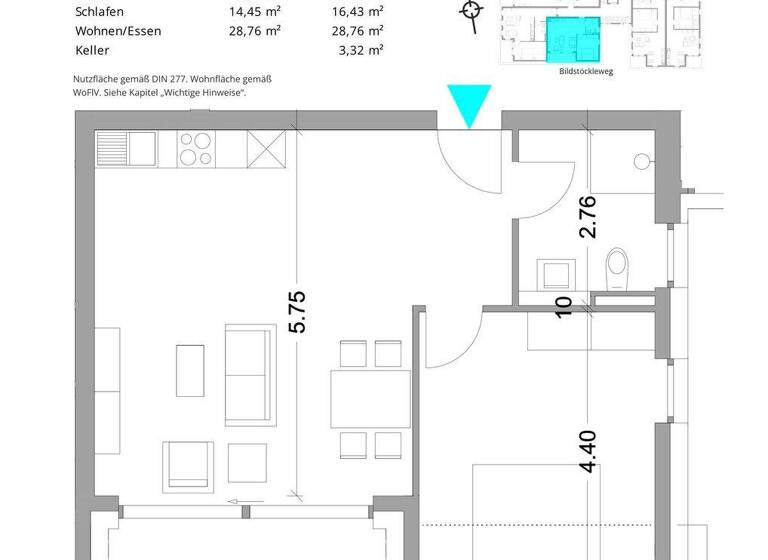 Wohnung zum Kauf - Erstbezug provisionsfrei 283.000 € 2 Zimmer 64,7 m² 3. Geschoss Bildstöckleweg 8 Baiersbronn 72270