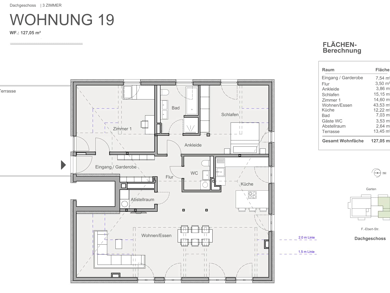 Penthouse zum Kauf provisionsfrei als Kapitalanlage geeignet 654.700 € 3 Zimmer 127,1 m² Weimar 99423