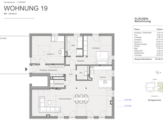 Penthouse zum Kauf provisionsfrei als Kapitalanlage geeignet 654.700 € 3 Zimmer 127,1 m² Weimar 99423