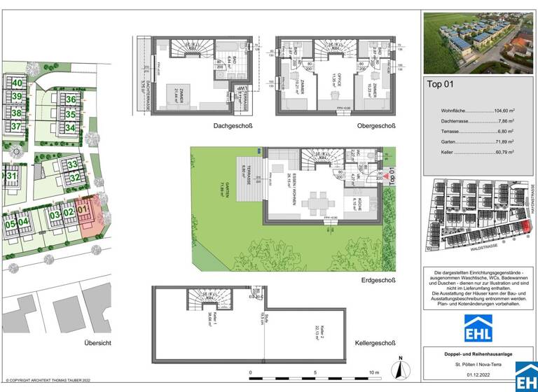 Reihenmittelhaus zum Kauf - Erstbezug 499.000 € 4 Zimmer 104,6 m² Waldstraße St. Pölten 3100