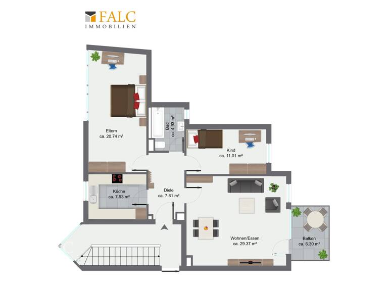 Wohnung zum Kauf 369.000 € 3 Zimmer 85 m²<br/>Wohnfläche ab sofort<br/>Verfügbarkeit Gersthofen Gersthofen 86368
