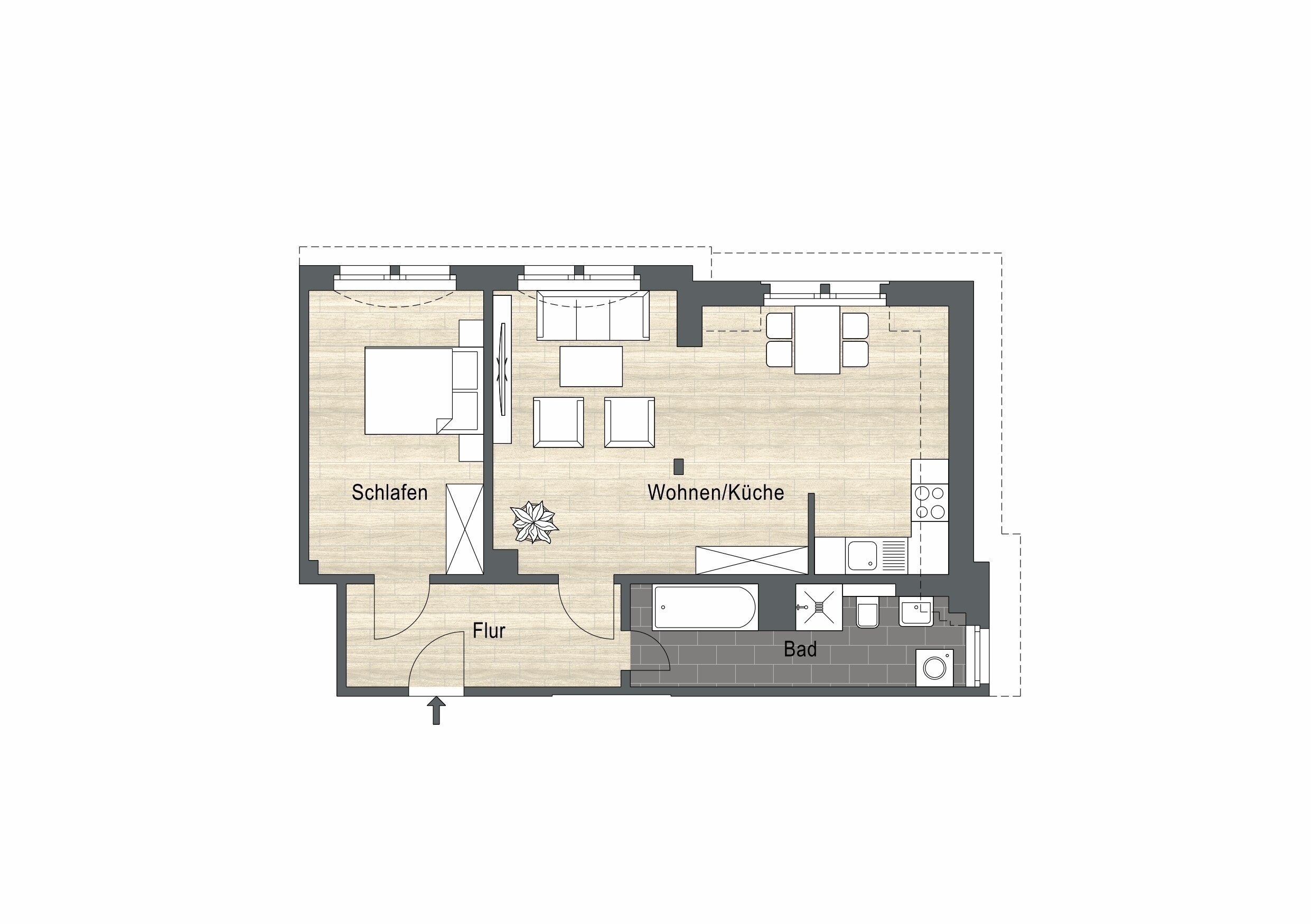 Wohnung zur Miete 819 € 2 Zimmer 61,5 m²<br/>Wohnfläche 2.<br/>Geschoss Dieselstraße 36 Leuben (Stephensonstr.) Dresden 01257