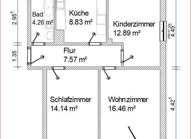 Wohnung zur Miete 408 € 3 Zimmer 68 m² 1. Geschoss frei ab sofort Karl-Marx-Straße 5 Halsbrücke 09633