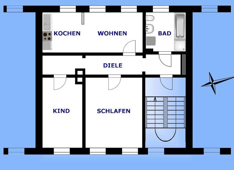 Wohnung zur Miete 400 € 3 Zimmer 75 m² 2. Geschoss Leonhardtstraße 2 Greiz 07973