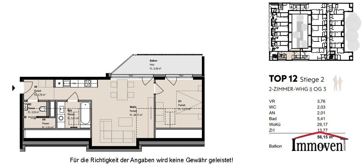 Wohnung zur Miete 1.348 € 2 Zimmer 56,2 m²<br/>Wohnfläche 3.<br/>Geschoss Apollogasse 16-18 Wien 1070