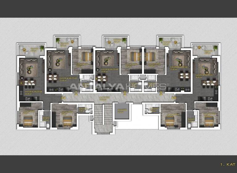 Penthouse zum Kauf 402.000 € 5 Zimmer 175 m² EG Antalya 07450