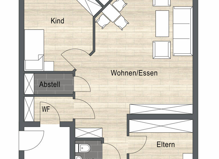 Terrassenwohnung zum Kauf provisionsfrei 226.500 € 3 Zimmer 82,3 m² EG Im Rinnig 8 Satteldorf 74589