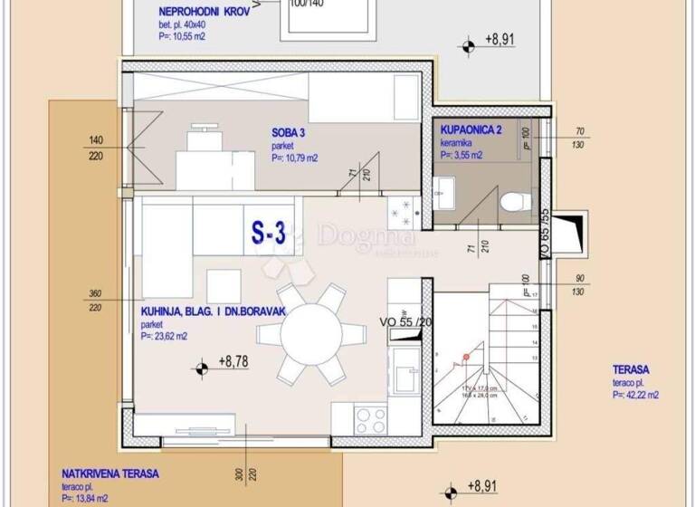 Wohnung zum Kauf 395.000 € 4 Zimmer 121 m² 2. Geschoss Kastela