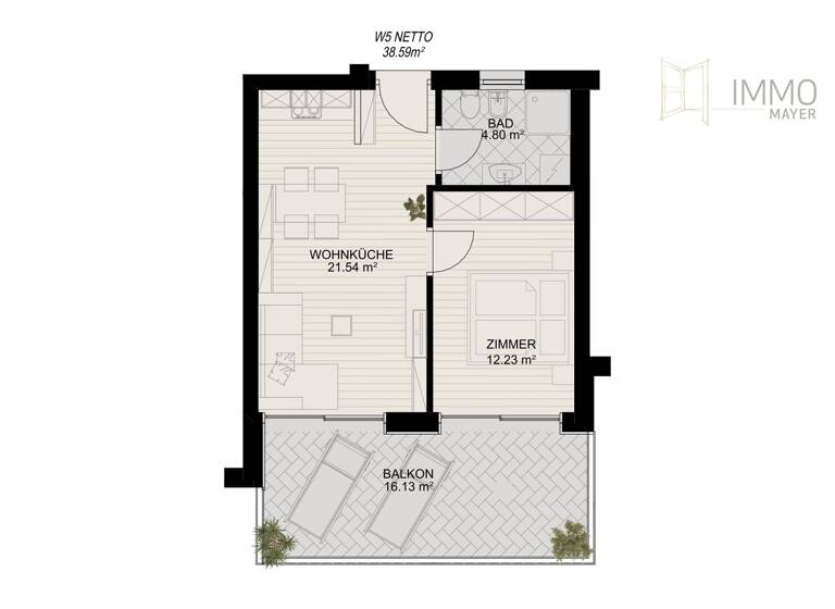 Wohnung zum Kauf 297.600 € 2 Zimmer 39 m² 1. Geschoss Partschins 39020