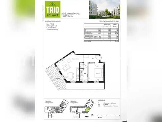 Terrassenwohnung zur Miete Tauschwohnung 970 € 2 Zimmer 59 m² 4. Geschoss Spandau Berlin 13585
