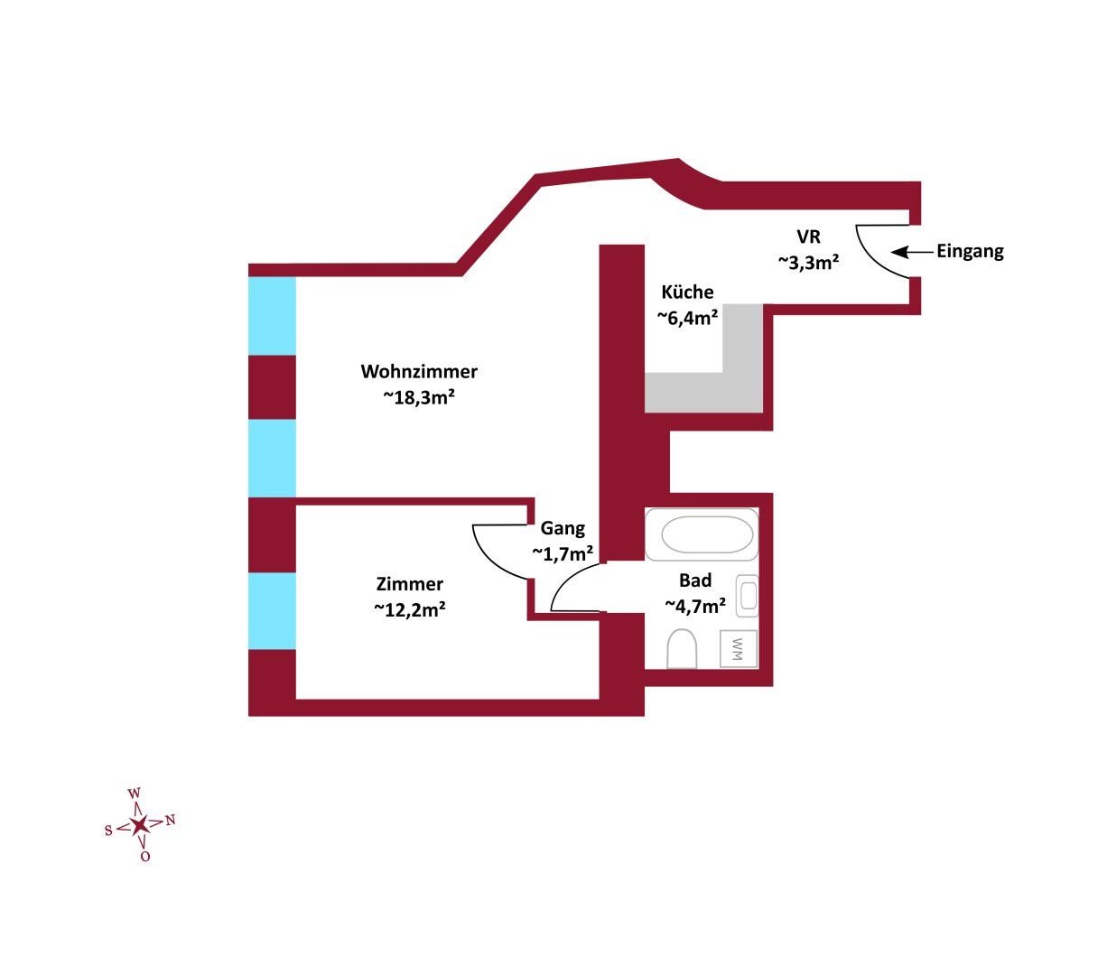 Wohnung zum Kauf 289.000 € 2 Zimmer 46,5 m²<br/>Wohnfläche Wien 1100