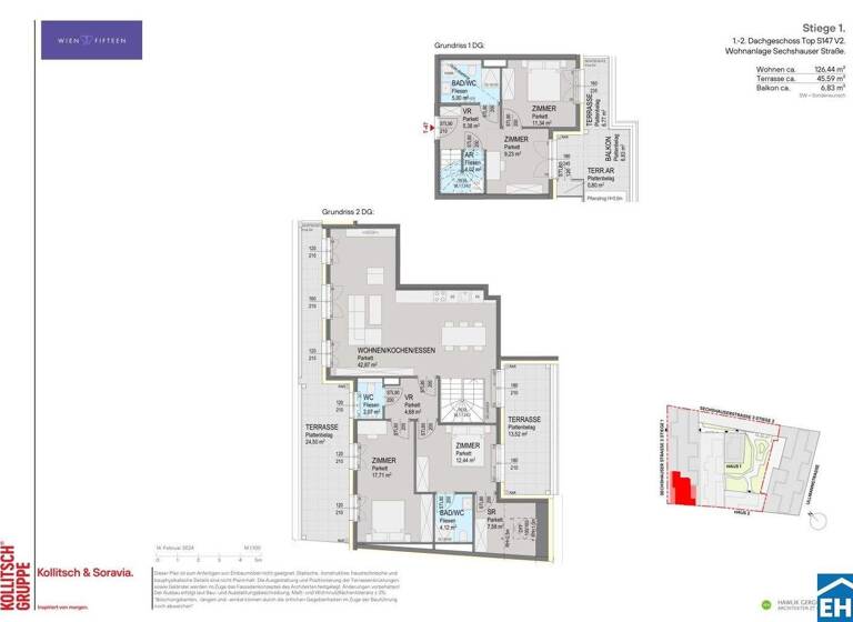 Wohnung zum Kauf - Erstbezug 1.308.100 € 5 Zimmer 126,4 m² 5. Geschoss Sechshauser Straße Wien 1150