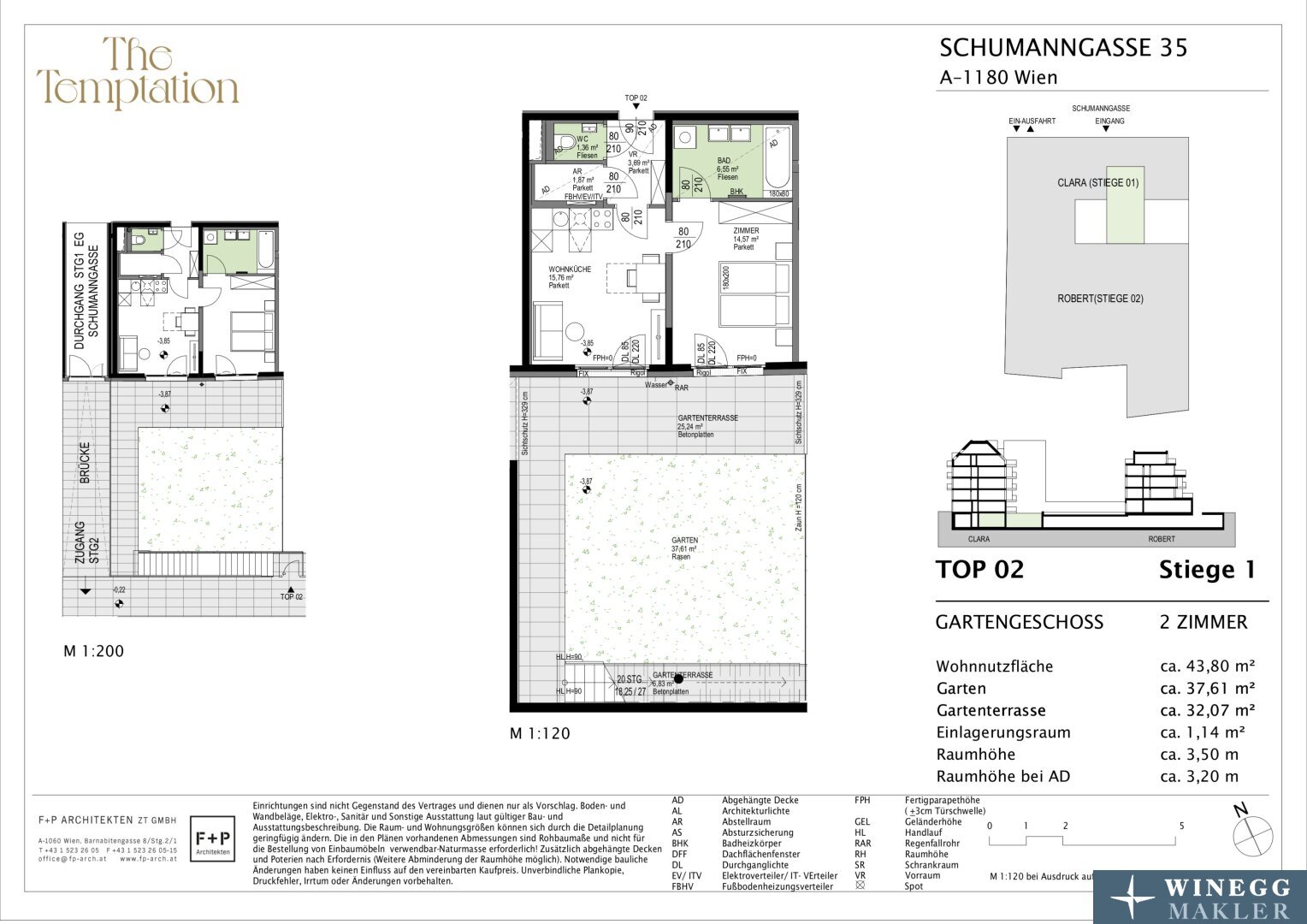 Wohnung zum Kauf 339.100 € 2 Zimmer 43,8 m²<br/>Wohnfläche Schumanngasse 35 Wien 1180