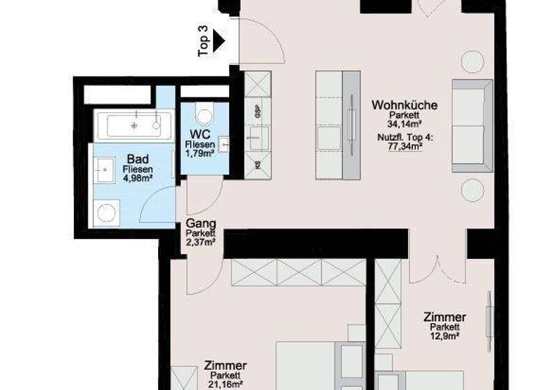 Büro zur Miete 7,66 € 3 Zimmer 77,2 m² Bürofläche teilbar ab 77,2 m² Wien 1160