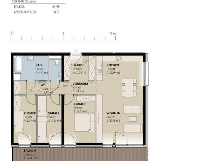 Wohnung zum Kauf - Erstbezug 693.607 € 4 Zimmer 98,5 m² 3. Geschoss Kappl 6555
