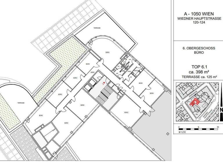 Büro zur Miete 16,50 € 10 Zimmer Wiedner Hauptstraße Wien 1050