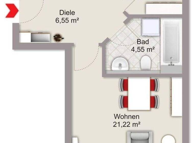 Wohnung zum Kauf 145.000 € 2 Zimmer 50,6 m² 1. Geschoss Traunreut 83301