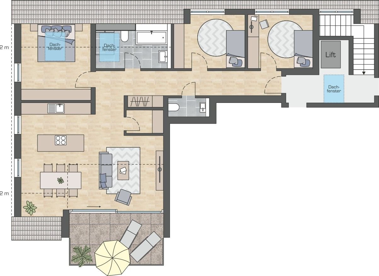 Penthouse zum Kauf provisionsfrei als Kapitalanlage geeignet 691.264 € 4,5 Zimmer 108 m²<br/>Wohnfläche Bahnhofstraße 16 Mimmenhausen Salem 88682