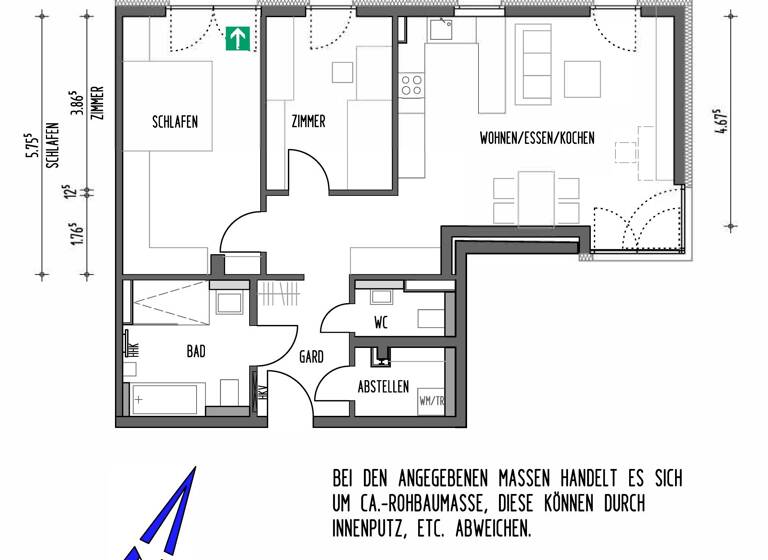Wohnung zur Miete 1.299 € 3,5 Zimmer 83 m²<br/>Wohnfläche 2.<br/>Geschoss 01.06.2025<br/>Verfügbarkeit Marktstr. 26 Ditzingen Ditzingen 71254