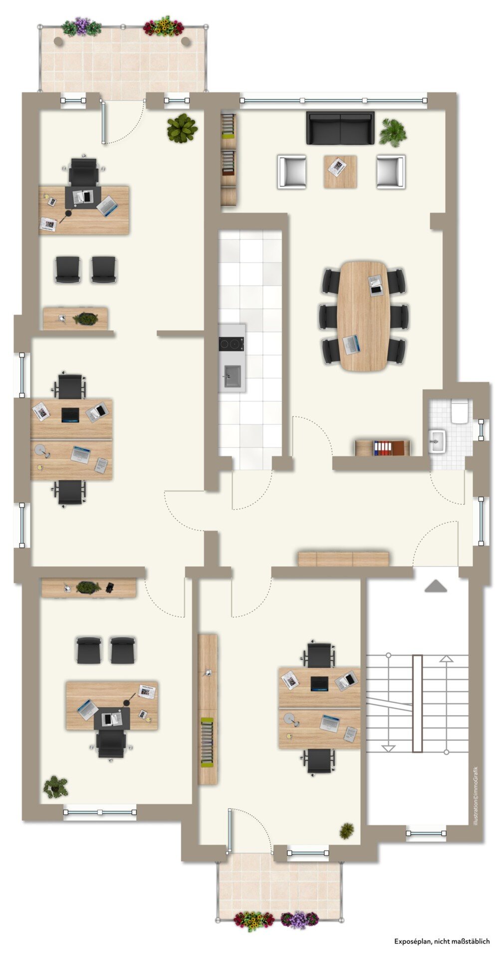 Bürofläche zur Miete 1.200 € 5 Zimmer 130 m²<br/>Bürofläche Horchheim 1 Koblenz 56076