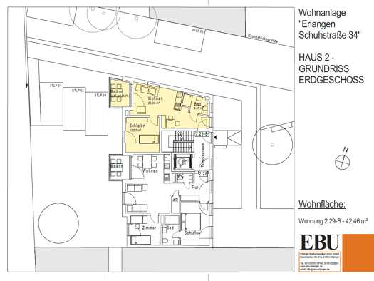 Wohnung zum Kauf provisionsfrei als Kapitalanlage geeignet 344.000 € 2 Zimmer 42,5 m² Schuhstraße 34 Innenstadt Erlangen 91052