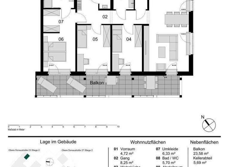Wohnung zum Kauf - Erstbezug 1.251.000 € 4 Zimmer 100,5 m² 6. Geschoss Obere Donaustraße Wien 1020
