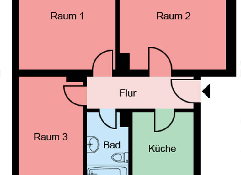 Wohnung zur Miete 439 € 3 Zimmer 59,2 m² 2. Geschoss Harkortstraße 28 Merklinde Castrop-Rauxel 44577