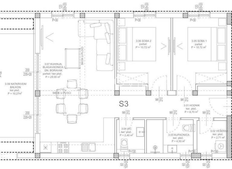 Wohnung zum Kauf 333.270 € 2 Zimmer 74 m² 1. Geschoss Kozino Petrcane - Kozino