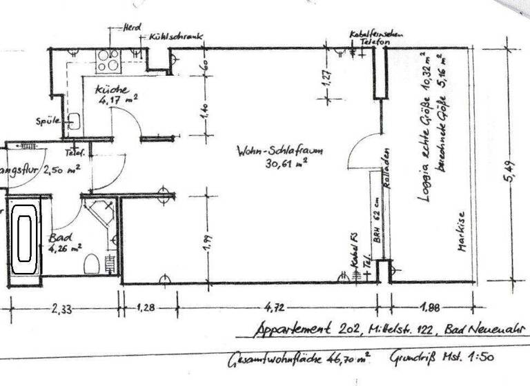 Studio zum Kauf 127.000 € 1 Zimmer 46,7 m² EG frei ab 01.05.2026 Bad Neuenahr Bad Neuenahr-Ahrweiler 53474