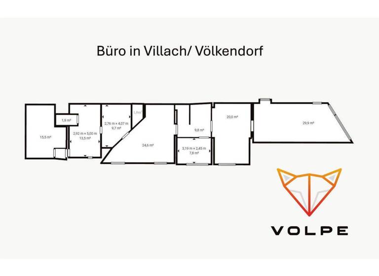Büro zur Miete 1.950 € 135 m² Bürofläche Lind Villach 9500