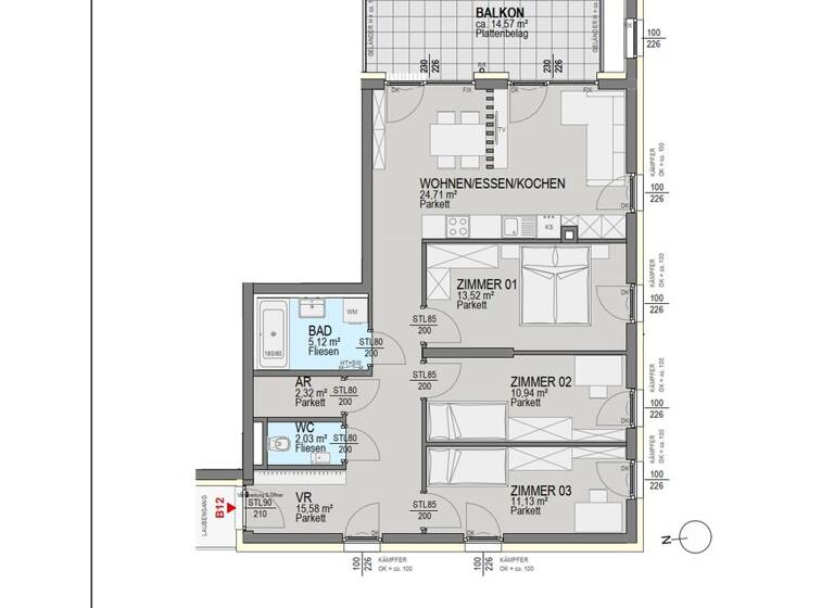 Wohnung zum Kauf 429.800 € 4 Zimmer 85,4 m² Straßgang Graz 8054