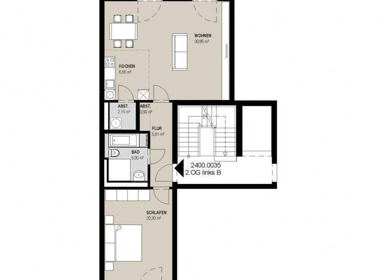 Wohnung zur Miete 1.110 € 2 Zimmer 79,3 m² 2. Geschoss Große Oderstraße 27a Frankfurt Frankfurt (Oder) 15230