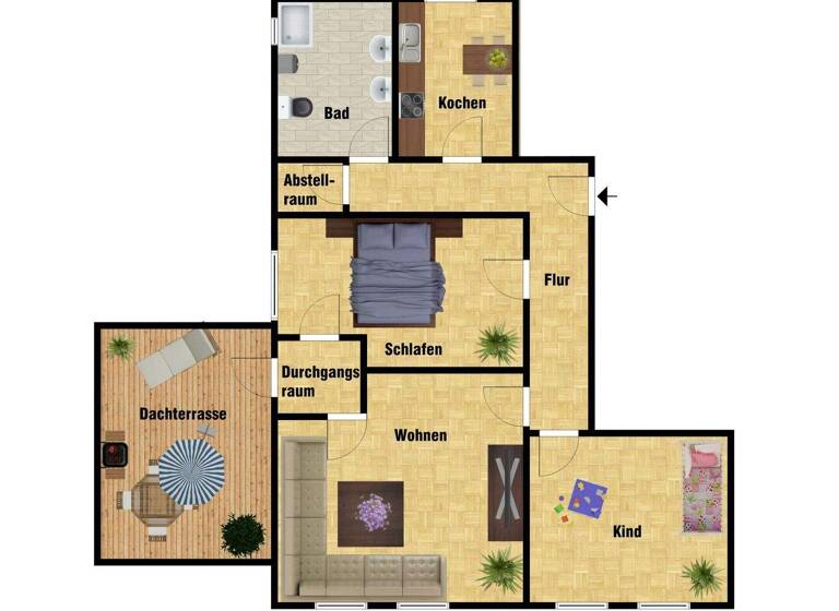 Terrassenwohnung zur Miete 695 € 3 Zimmer 125 m² Westerstede 26655
