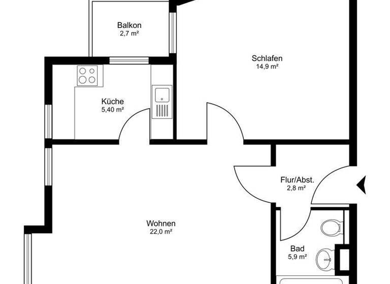 Wohnung zum Kauf 197.500 € 2 Zimmer 50 m² 1. Geschoss Radeberger Vorstadt Dresden 01099