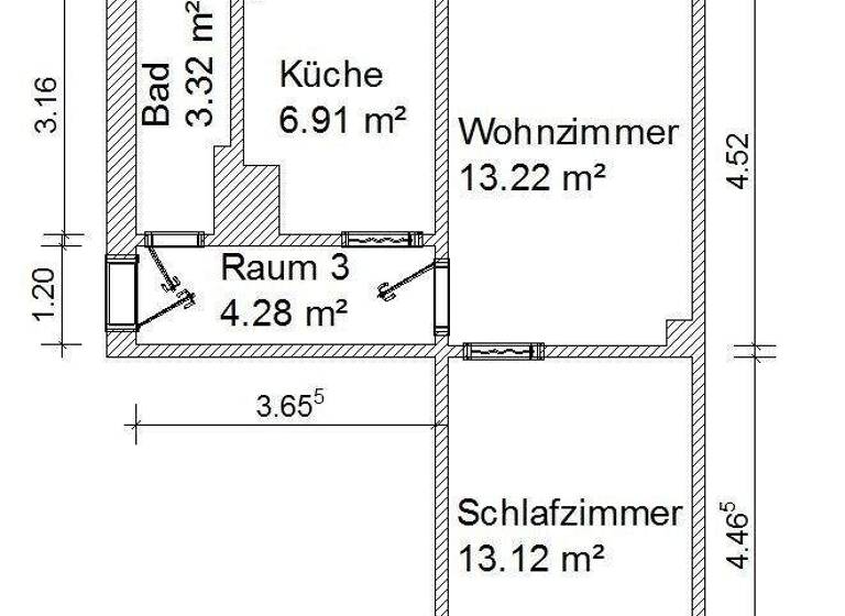 Wohnung zur Miete 260 € 2 Zimmer 44 m² 2. Geschoss Friedrich-Engels-Straße 13 Halsbrücke 09633