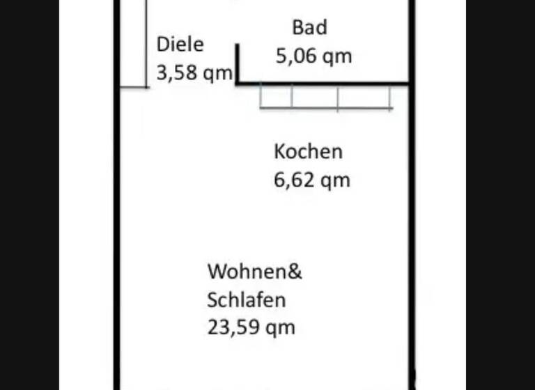 Studio zur Miete 1.100 € 1 Zimmer 45 m² 1. Geschoss frei ab sofort Oberer Schafhofweg 19 Sachsenhausen Frankfurt am Main 60598