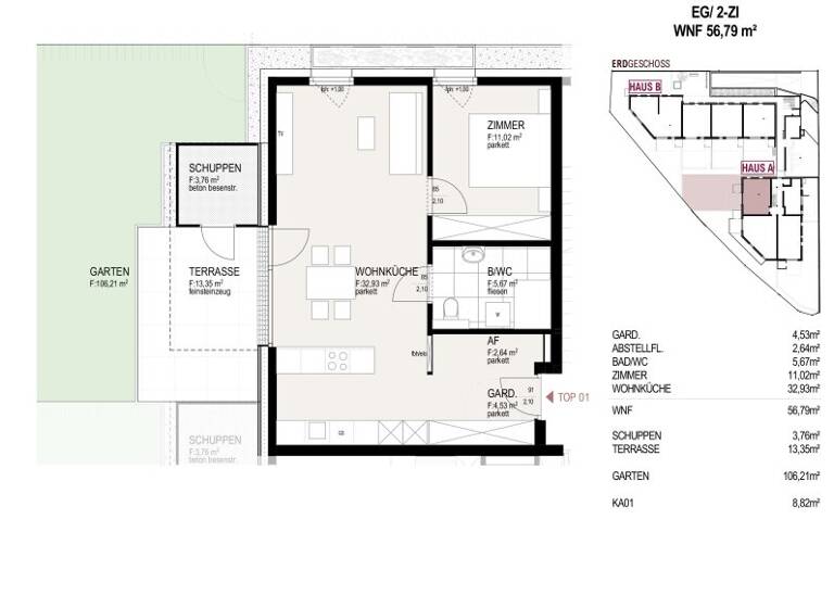 Wohnung zum Kauf - Erstbezug 495.000 € 2 Zimmer 56,8 m² Südtiroler Straße 2 Hall in Tirol 6060