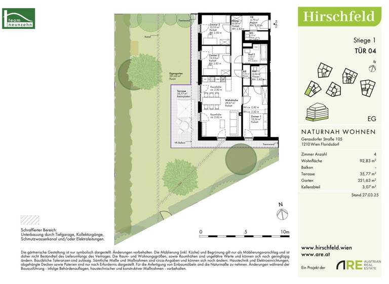 Wohnung zum Kauf - Erstbezug provisionsfrei 620.000 € 4 Zimmer 92,8 m² EG Gerasdorfer Straße 105 Wien 1210