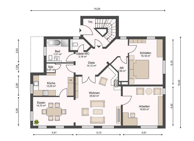Wohnung zum Kauf 329.000 € 4 Zimmer 120,2 m² EG Liebertwolkwitz Leipzig 04288