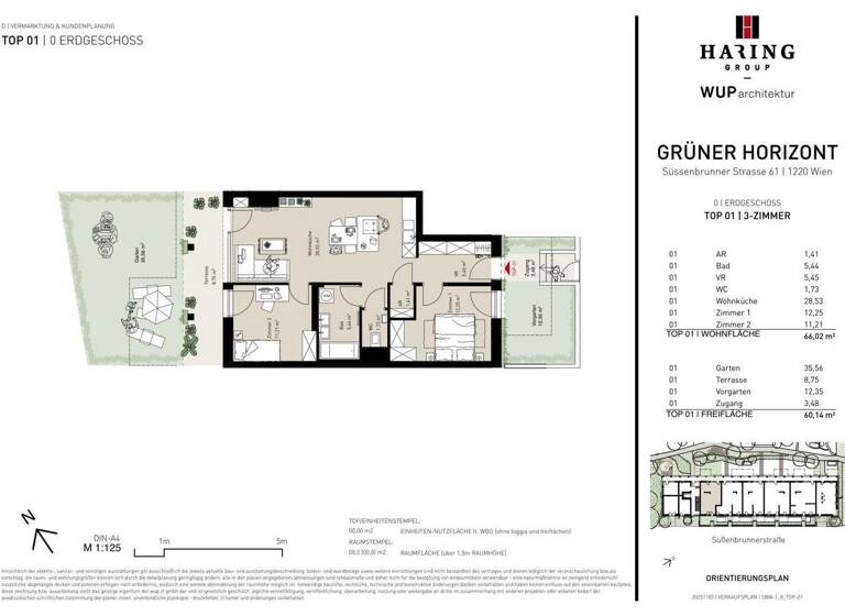Wohnung zum Kauf - Erstbezug 425.500 € 3 Zimmer 66 m² EG Süßenbrunner Straße 61 Wien 1220