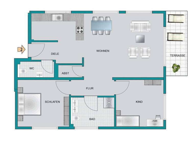 Wohnung zum Kauf provisionsfrei 503.496 € 3 Zimmer 90,7 m² EG frei ab 31.12.2027 Im Heiligenhag 2 Brühl 68782