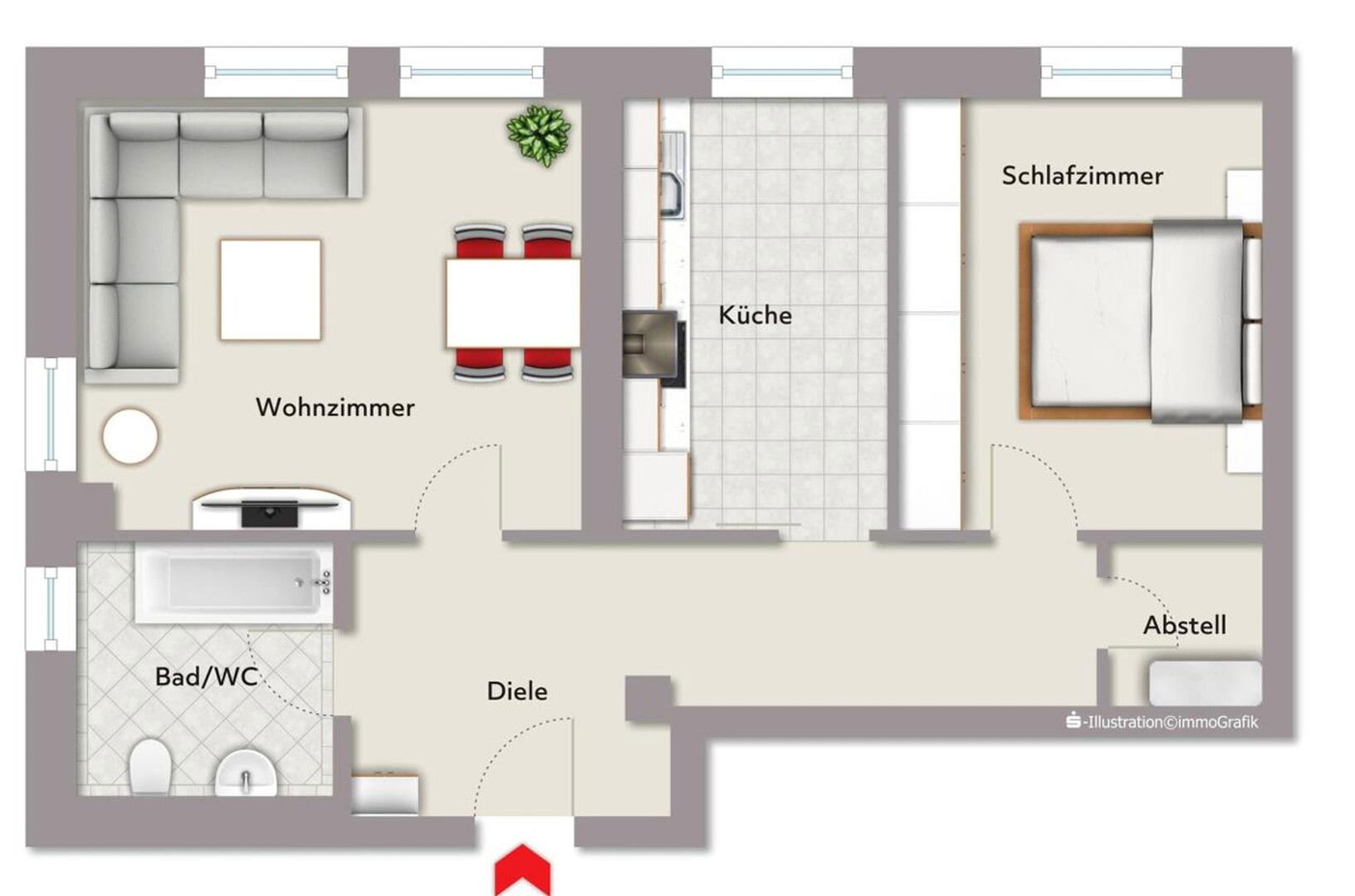 Wohnung zur Miete 500 € 2 Zimmer 66 m²<br/>Wohnfläche 1.<br/>Geschoss Kirchenring 14 Bad Berneck Bad Berneck 95460