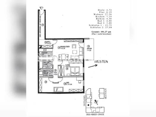 Wohnung zur Miete Tauschwohnung 1.233 € 3 Zimmer 101 m² 4. Geschoss Prenzlauer Berg Pankow 10409