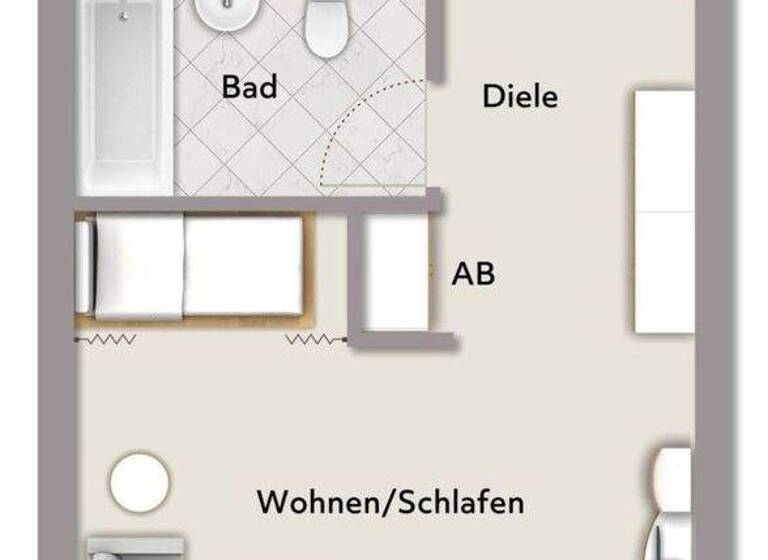 Studio zur Miete 660 € 1 Zimmer 46,8 m² 3. Geschoss frei ab sofort Langwasser Nürnberg 90471