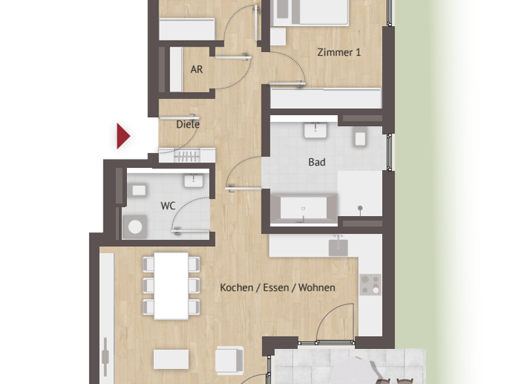 Wohnung zum Kauf - Erstbezug provisionsfrei 704.200 € 3 Zimmer 85 m² EG frei ab sofort Rollhofener Str. 26 Laufamholz Nürnberg 90482