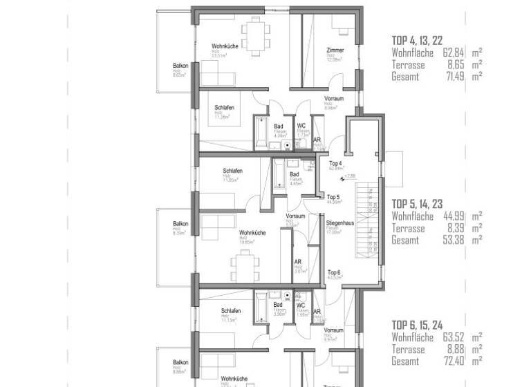 Wohnung zum Kauf - Erstbezug provisionsfrei 295.472 € 3 Zimmer 63,5 m² Oberthalheim 59 - 63 Timelkam 4850