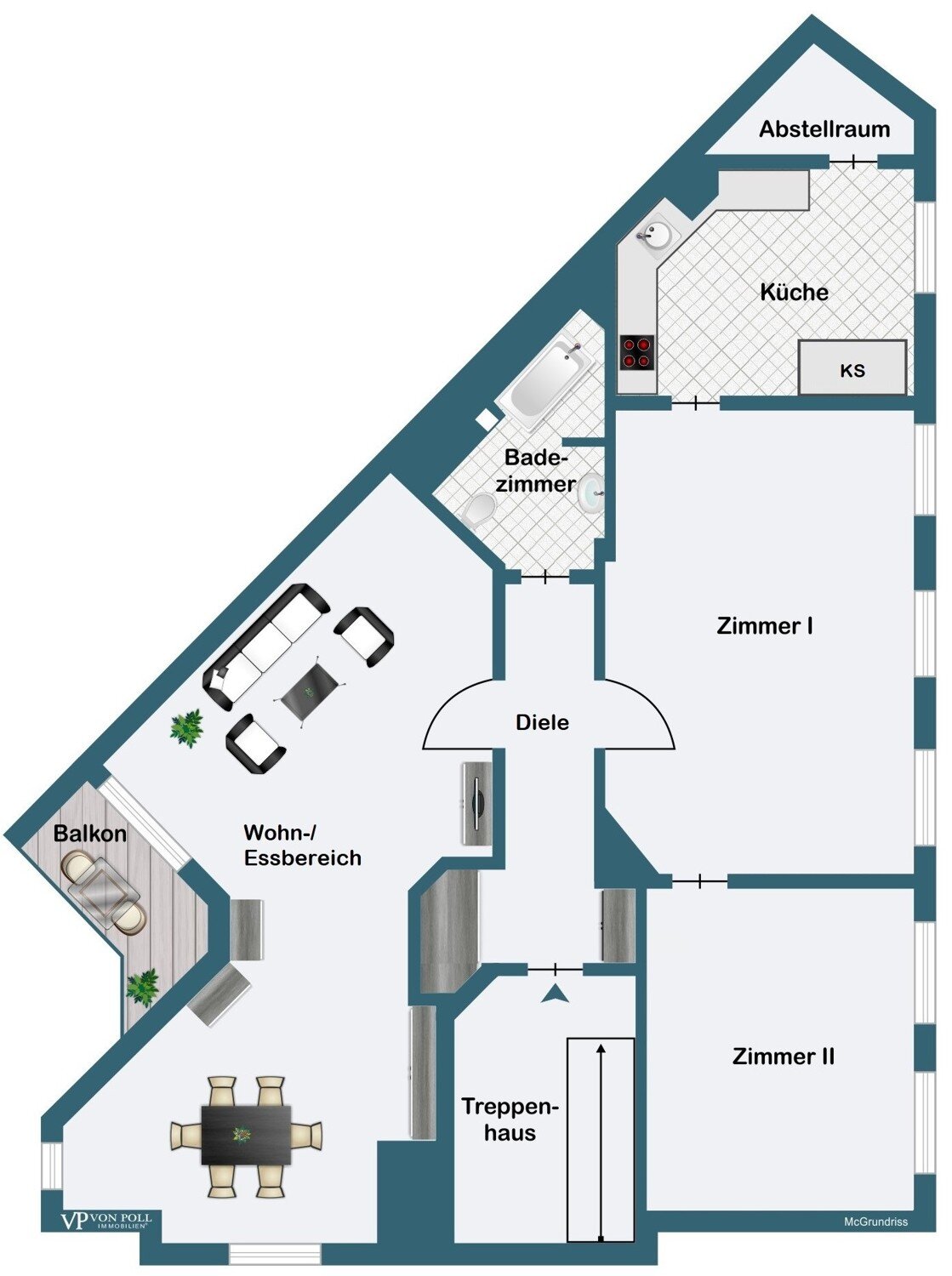 Wohnung zum Kauf 739.000 € 3 Zimmer 98 m²<br/>Wohnfläche 4.<br/>Geschoss Sachsenhausen - Nord Frankfurt am Main 60596