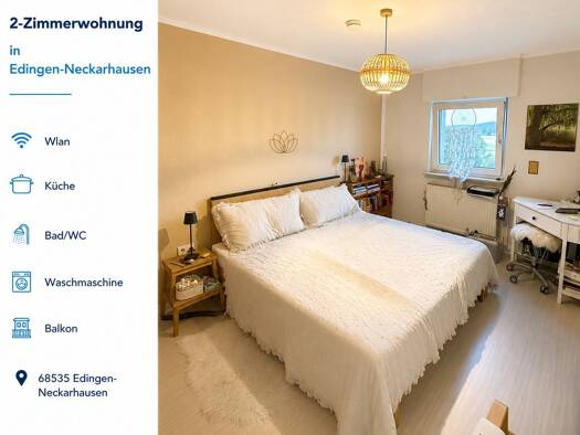 Wohnung zur Miete auf Zeit 1.000 € 2 Zimmer 70 m² frei ab 31.10.2027 Wölfelsgasse Edingen Edingen-Neckarhausen 68535